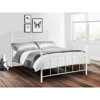 Julian Bowen Rebecca Bed King Size Stone White Metal Bed