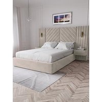 Very Home Torrance Bed With Built-In Side Tables And Lights - Bed Frame With Memory Mattress