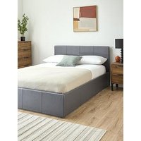 Very Home Marston Faux Leather Side Lift Up Storage Ottoman Bed With Mattress Options (Buy And Save!) - Grey - Fsc&Reg; Certified - Bed Frame With Memory Mattress