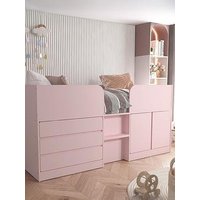 Very Home Bailey Mid Sleeper Bed With Mattress Options (Buy &Amp; Save) - Pink - Fsc&Reg; Certified - Bed Frame With Premium Mattress