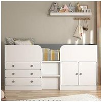 The Very Collection Peyton Kids Mid Sleeper Bed With Drawers, Cupboard And Mattress Options (Buy And Save!)