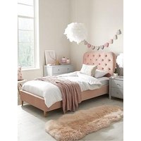 The Very Collection Freya Velvet Fabric Single Kids Bed Frame And Headboard With Mattress Options (Buy & Save!)