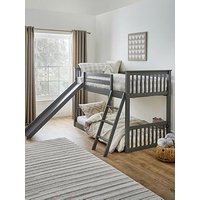 Very Home Novara Bunk Bed With Slide With Mattress Options (Buy &Amp; Save!) - Grey - Fsc&Reg; Certified - Bed Frame With Standard Mattress