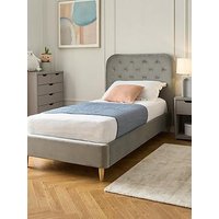 Very Home Freya Velvet Fabric Single Kids Bed Frame And Headboard With Mattress Options (Buy &Amp; Save!) - Grey - Fsc&Reg; Certified - Bed Frame Only