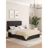 Aspire Zahra Mirazzi Velvet Ottoman Bed Frame  - Bed Frame With Memory Mattress