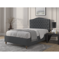 British Bed Company Alice Super King Plush Velvet Charcoal Fabric Bed