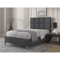 British Bed Company Harrison Super King Plush Velvet Charcoal Fabric Bed