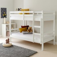 Durham - Single - Kids Bunk Bed - White - Wood - 3ft - Happy Beds