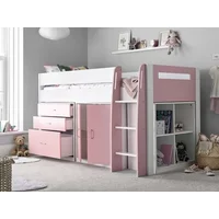 Bedmaster Lacy Pink Mid Sleeper Bed Frame - 3ft Single