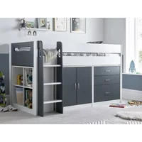 Bedmaster Lacy Grey and White Mid Sleeper Bed Frame - 3ft Single