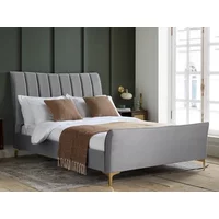 Birlea Clover Grey Velvet Fabric Bed Frame - 5ft King Size