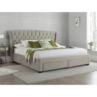 Bedmaster Newton Stone Fabric 4 Drawer Bed Frame - 5ft King Size