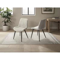 Core Aspen Diamond Stitch Set of 2 Grey Cord Fabric Dining Chairs