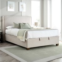 Newton - King Size - Ottoman Storage Bed - Stone Grey - Velvet - 5ft