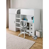 The Very Collection Jackson High Sleeper Bed With Wardrobe, Desk And Mattress Options