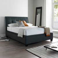 Accent - Super King Size - Ottoman Storage Bed - Dark Grey - Fabric - 6ft - Happy Beds
