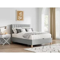 Bedmaster Rhodes Grey Velvet Fabric Ottoman Bed Frame - 4ft6 Double