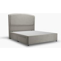 Melrose Bed Silver Grey - King / 2 Drawer / Chrome