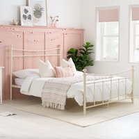 Emily - Small Double - Metal Bed - Cream White - Metal - 4ft - Happy Beds