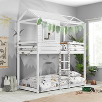 Adventure - Single - Kids House Style Bunk Bed - White - Wooden - 3ft - Happy Beds