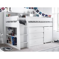 Bedmaster Ersa White Wooden Mid-Sleeper Bed Frame - 3ft Single