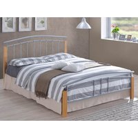 Time Living Tetras Silver and Beech Metal Bed Frame - 4ft Small Double