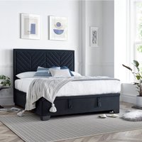 Watson - King Size - Ottoman Storage Bed - Dark Grey - Fabric - 5ft - Happy Beds