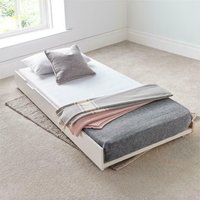 Tyler - Single - Trundle Guest Bed Only - White - Wood - 3ft - Happy Beds