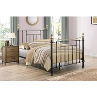 Bronte Metal Bed, Cream, King Size