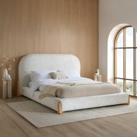 Amalfi - Double - Low Footend Bed - White - Fabric - 4ft6