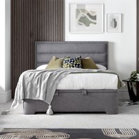 Kirkby - King Size - Fabric Ottoman Storage Bed - Light Grey - Fabric - 5ft - Happy Beds