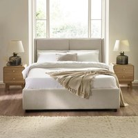Maddock - Double - Ottoman Storage Bed - Beige - Fabric - 4ft6