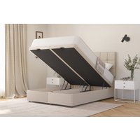 Zante Ortho Traditionally Sprung Mattress + Ottoman Divan Bed, Teal, End Ottoman, Double