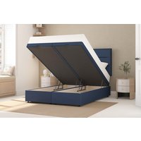 Value Memory Foam Mattress + Ottoman Divan Bed, Marine, End Ottoman, King Size