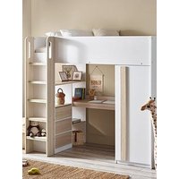 Julian Bowen Ocean Highsleeper Bed With Wardrobe, Desk, Shelves And Drawers