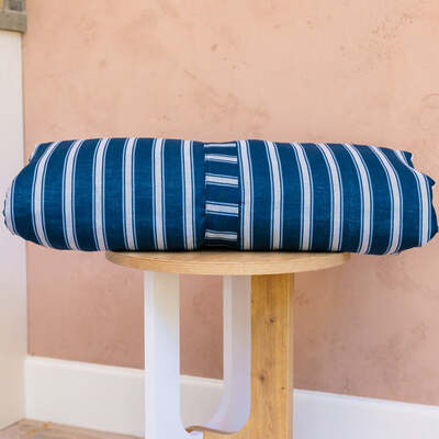 Dog Bed Duvet Cover Two Sizes Polycotton Blue/White Stripe - Small - Medium