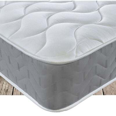 Starlight Beds - Grey Memory Foam Hybrid Sprung Open Coil Quilted Mattress - 2ft6 by 5ft9 Shorty Mattress (75cm by 175cm)