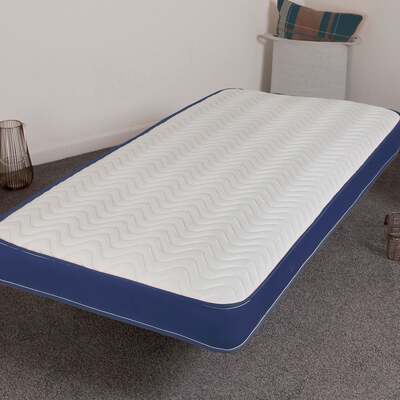 Starlight Beds™ Cool Touch Finish 7" Deep Children's Memory Foam with Spring Blue Border Mattress - 4ft6 Double Mattress (135cm by 190cm)