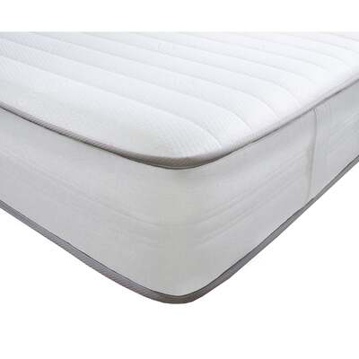 Starlight Beds Hybrid Straight line Memory foam with Handles Open Coil Spring Mattress - White Border / 2ft6 by 5ft9 Shorty Mattress (75cm by 175cm)