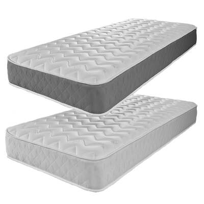 Starlight Beds 7.5" Deep Multi-Layer Memory foam and Open-Coil Spring Mattress - White Border / 2ft6 by 5ft9 Shorty Mattress (75cm by 175cm)