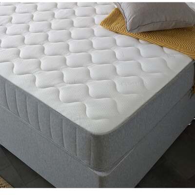 Starlight Beds 9" Deep Open Coil Stylish Grey Border Comfort Finish Memory Foam and Spring Mattress - 3ft Single Mattress (90cm by 190cm)