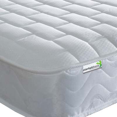 Starlight Beds™ Value Range 7" Deep Deluxe Finish Sleeping Surface Memory Foam with Spring White Mattress - 4ft Small Double Mattress (120cm by 190cm)