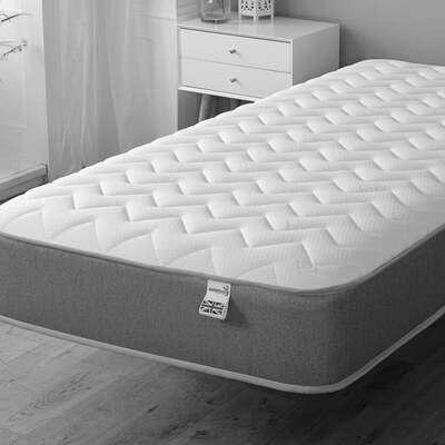Starlight Beds Grey Zig-Zag Affordable Hybrid Memory foam with Open-coil Spring Mattress - 5ft King Mattress (150cm by 200cm)