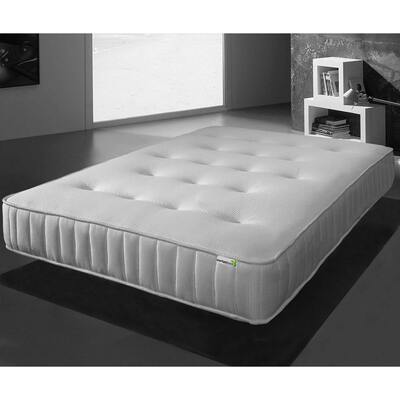 Starlight Beds™ 8" Deep Hand Tufted Luxurious Memory Foam and Spring White Mattress - 5ft King Mattress (150cm by 200cm)